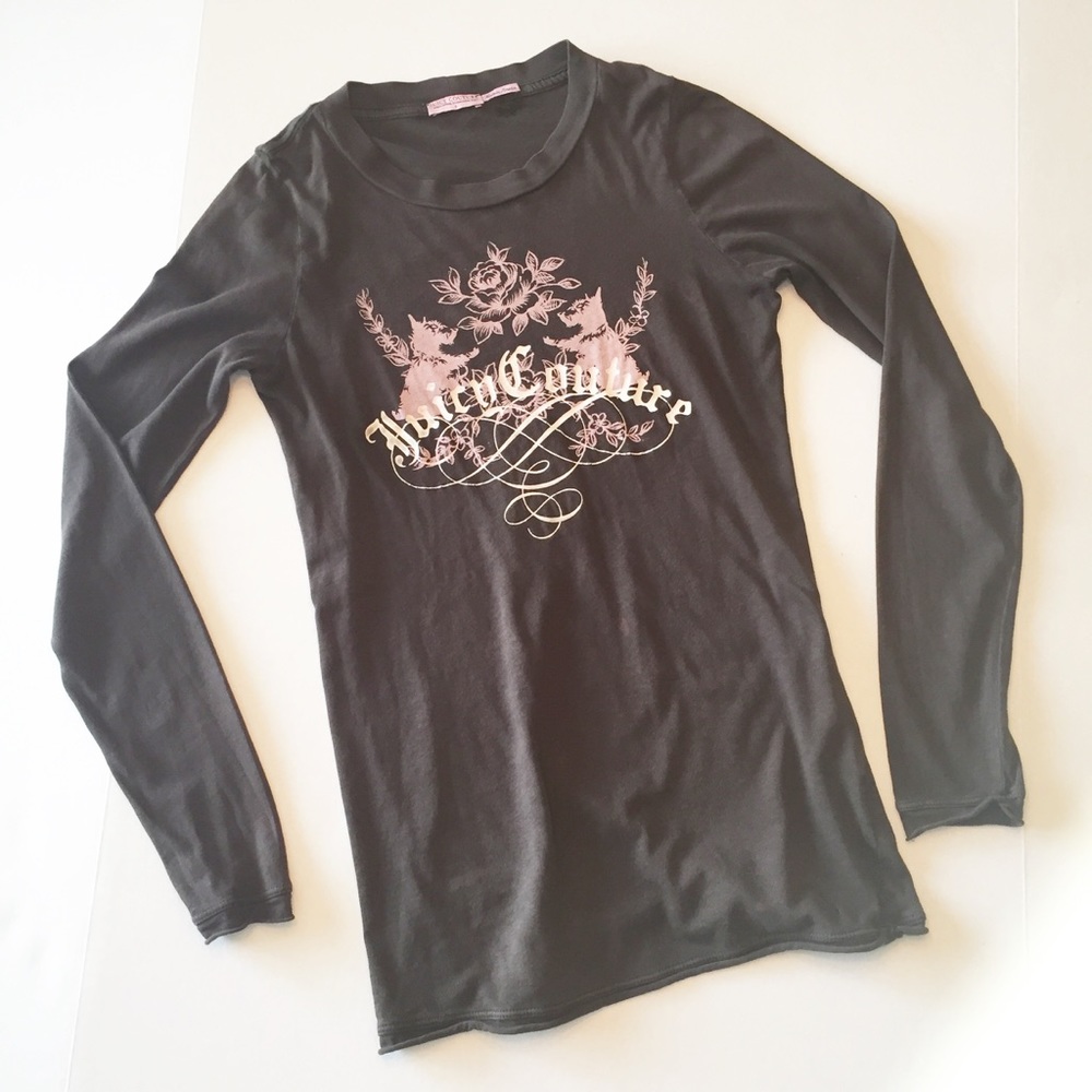 Juicy Couture Brown Scotty Dog Long Sleeve T Small